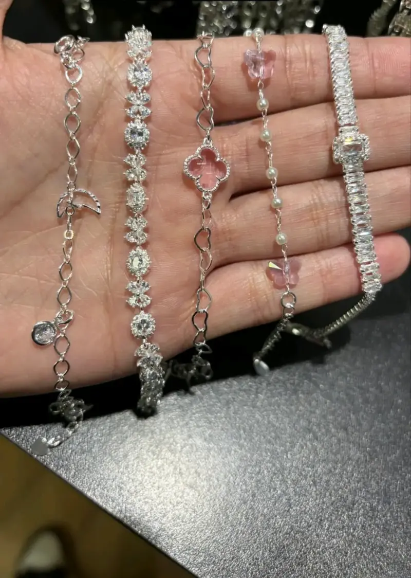 Pulseras de plata y microcircon - 4