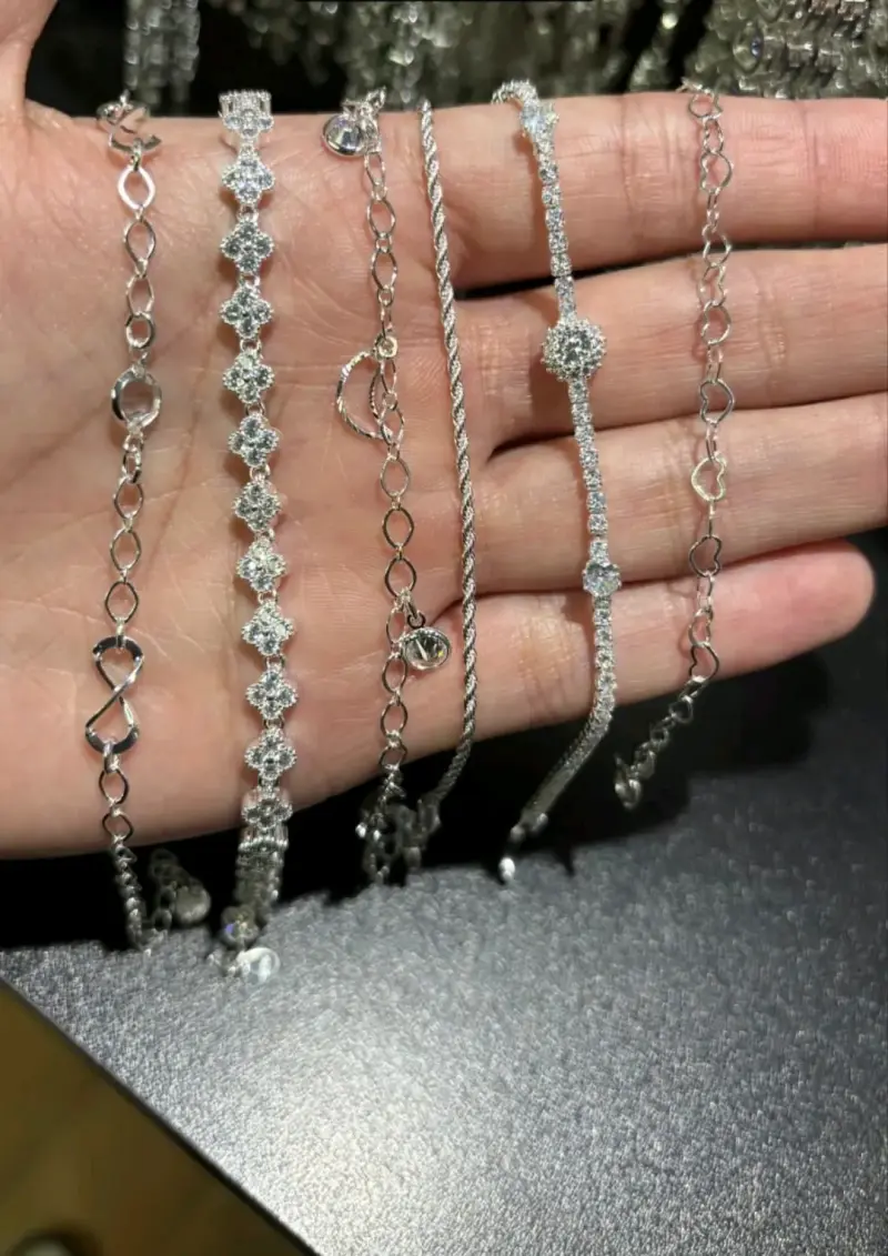 Pulseras de plata y microcircon - 5