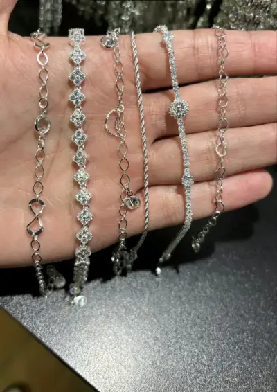 Pulseras de plata y microcircon - miniatura 5