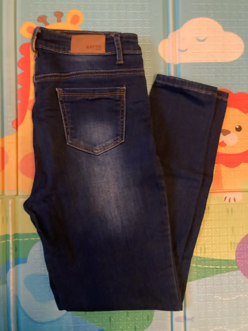 Jeans ajustados azul oscuro para mujer - 2