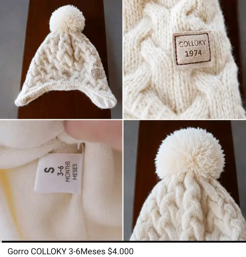 Gorro de lana para bebé Colloky 3-6+ meses
