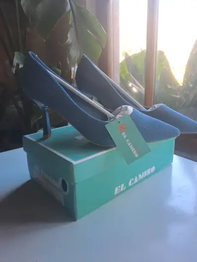 Zapatos de Tacón Azul Stiletto Denim - miniatura 2