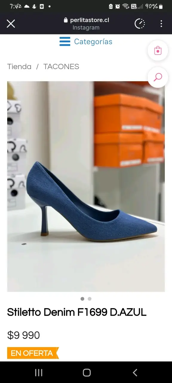 Zapatos de Tacón Azul Stiletto Denim - 3