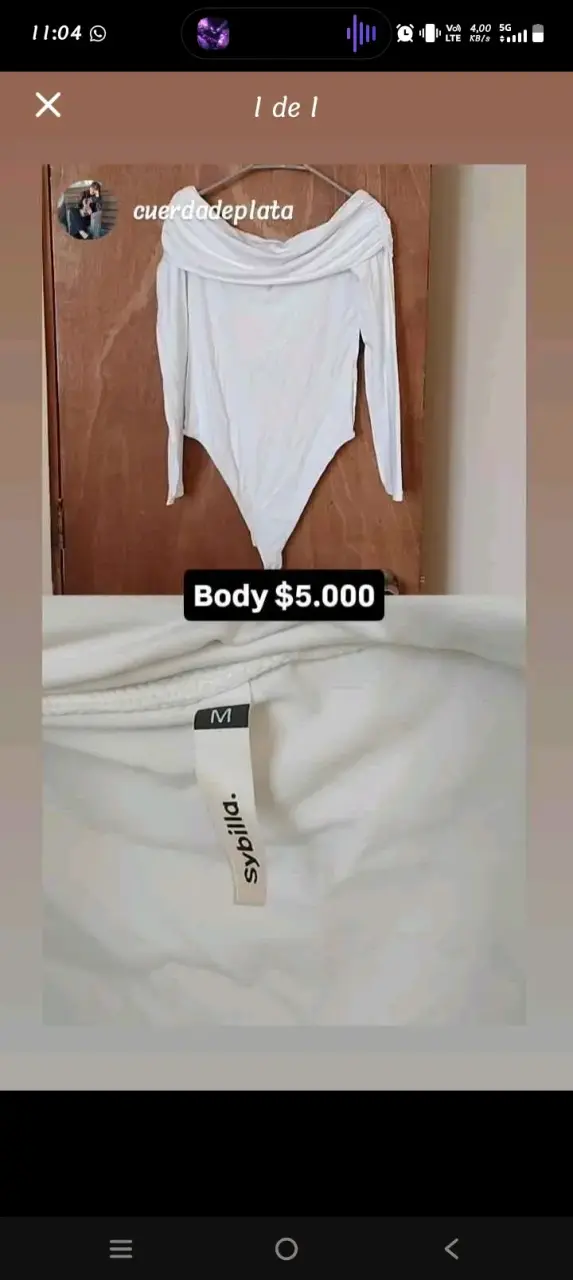Body blanco Sybilla talla M