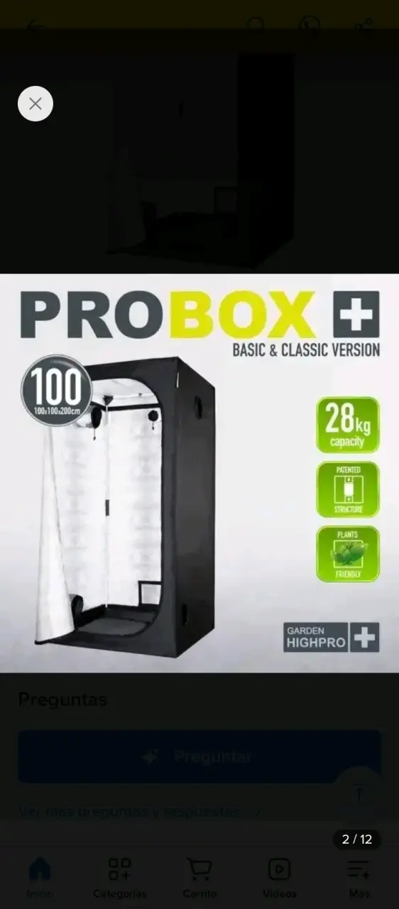 Carpa de Cultivo Probox 100x100x200 cm