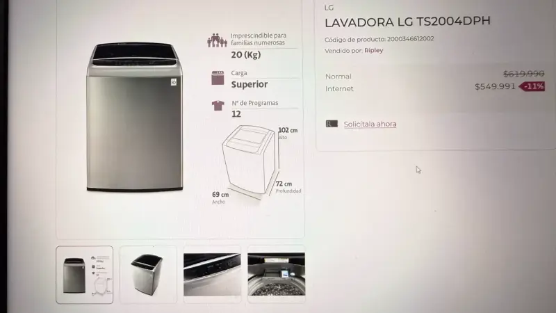 Lavadora LG TS2004DPH 20 kg Inverter - 4