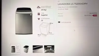Lavadora LG TS2004DPH 20 kg Inverter - miniatura 4