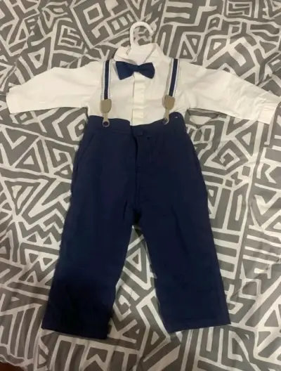 Conjunto formal para niño con tirantes y corbatín - miniatura 2