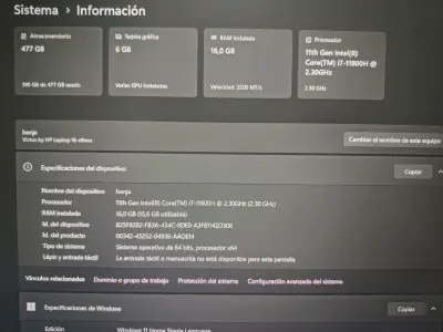 Laptop HP Victus 16GB RAM Intel Core i7 - miniatura 3