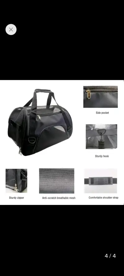 Bolso transportador para mascotas con malla respirable - miniatura 1