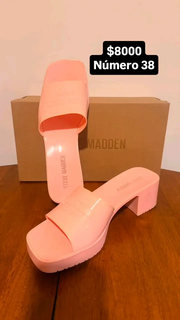 Sandalias de tacón Steve Madden en rosa y negro - 1