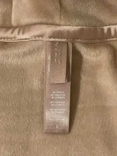 Polerón con capucha beige de terciopelo talla L - miniatura 2