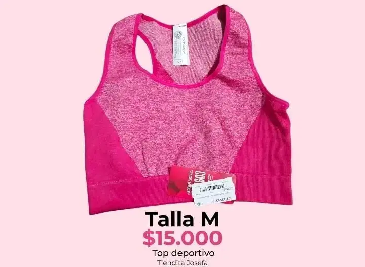 Top deportivo rosa talla M