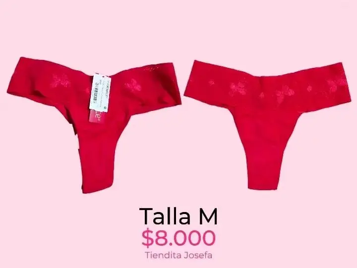 Colaless rojo talla M encaje floral