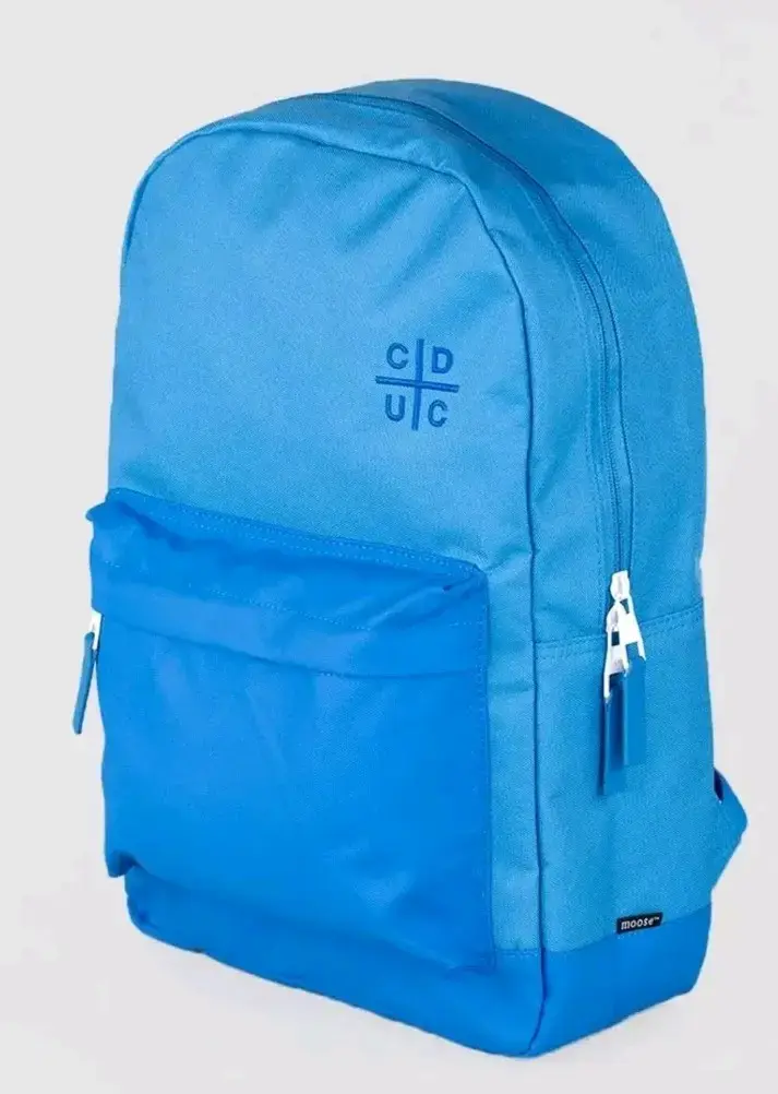 Mochila azul CDUC con logo Cruzados - 1