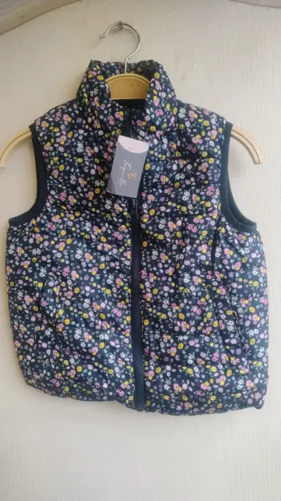 Chaleco reversible para niña rosa y floral - miniatura 2
