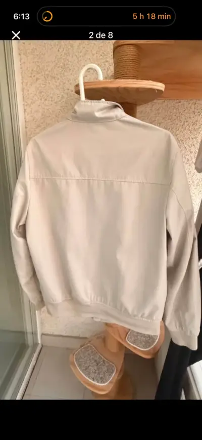 Chaqueta beige con cierre ZARA talla s - miniatura 1