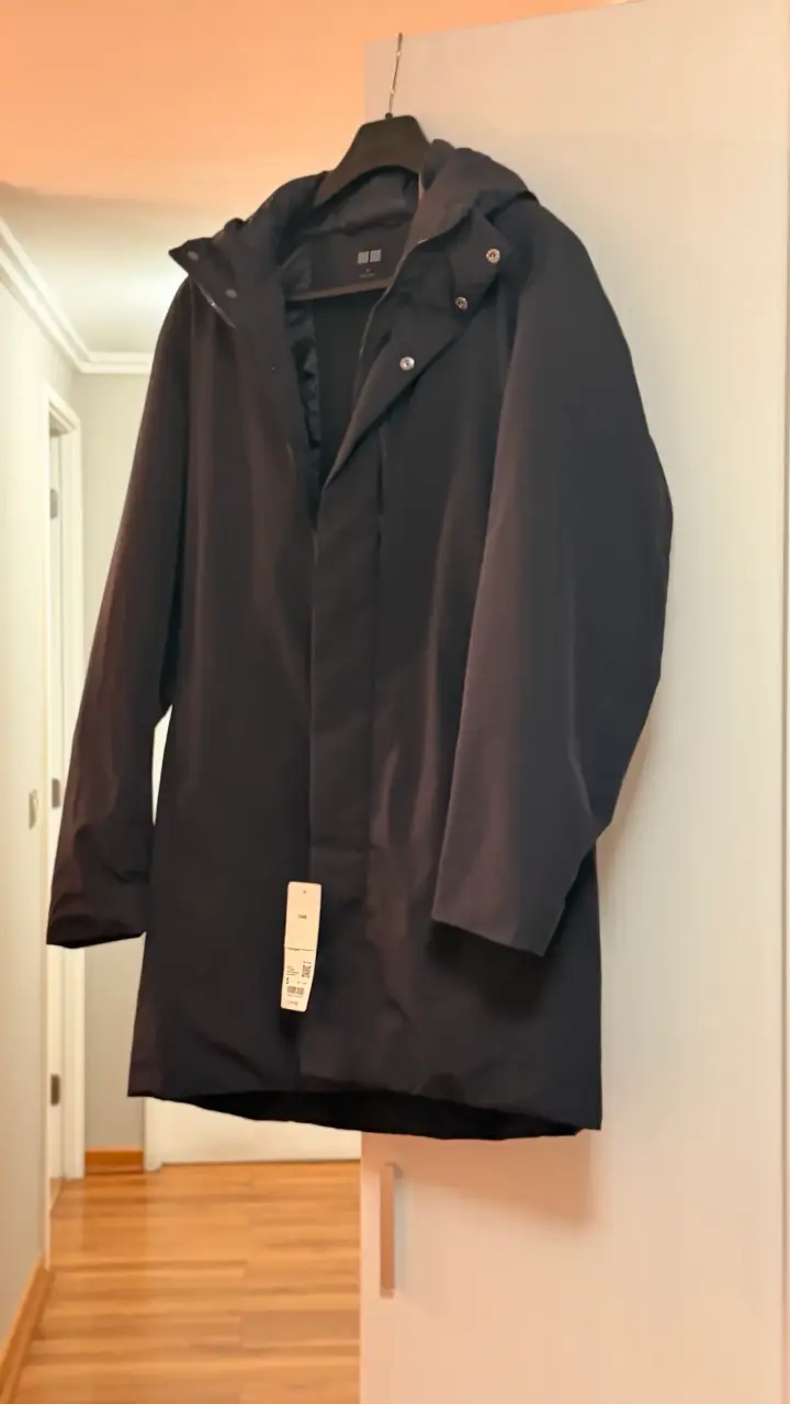 Abrigo azul con capucha Uniqlo talla S - 3