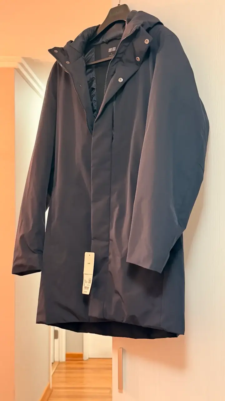 Abrigo azul con capucha Uniqlo talla S - 5