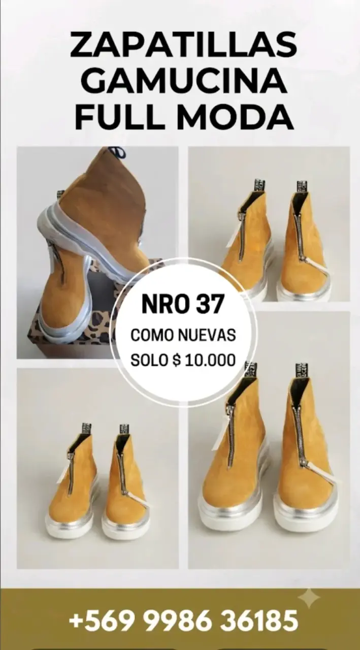 Zapatillas gamuza color mostaza talla 37