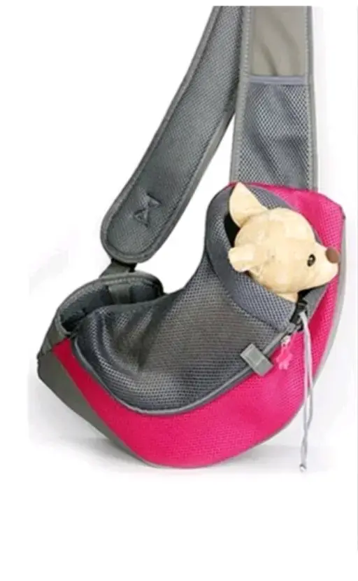Bolso transportador de mascotas azul y rosa - 2