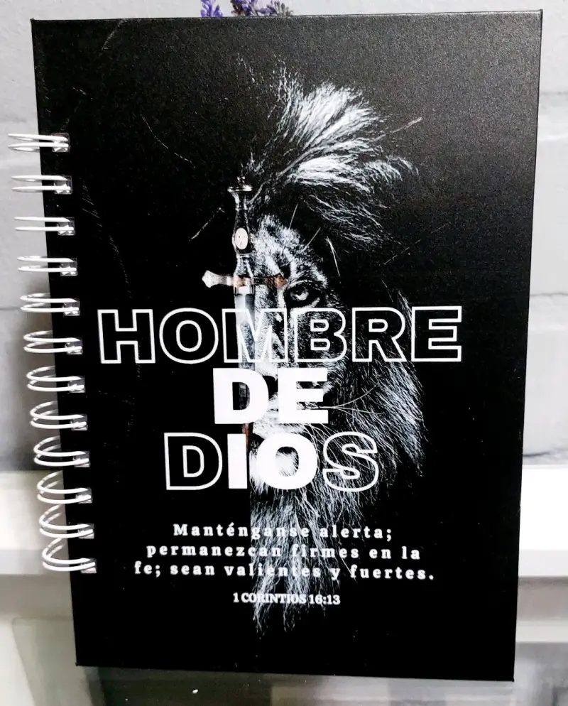 Cuaderno Espiral Hombre de Dios con Diseño de León - 2