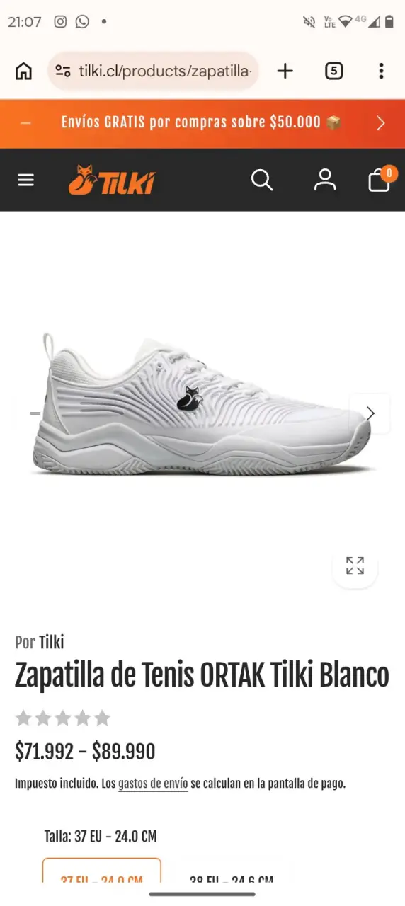 Zapatillas de tenis blancas Tilki - 5