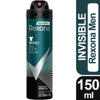 Pack de 12 Desodorantes Rexona Invisible Men 150ml - miniatura 2