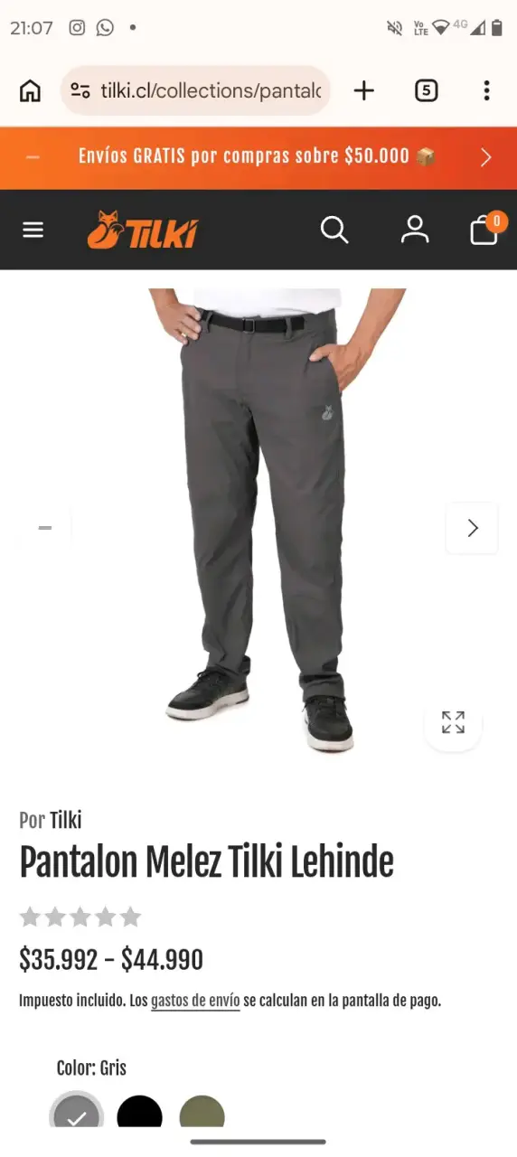 Pantalón Tilki Melez color gris impermeable - 4