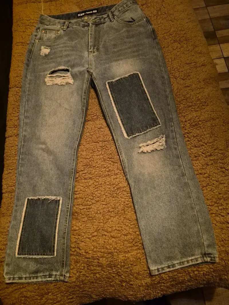 Jeans desgastados de mezclilla para mujer talla 40