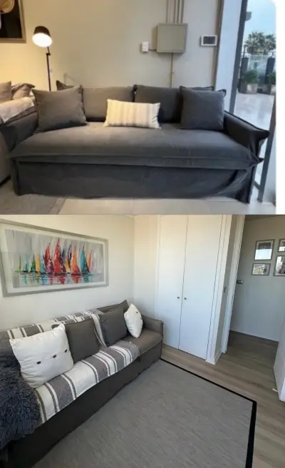 Sofá cama gris - miniatura 1