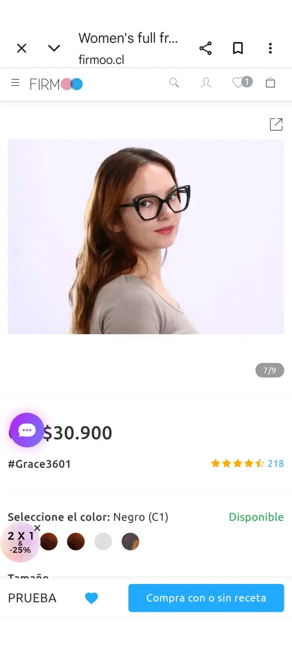 Anteojos ópticos Firmoo Grace3601 negros. Nuevos. - 4