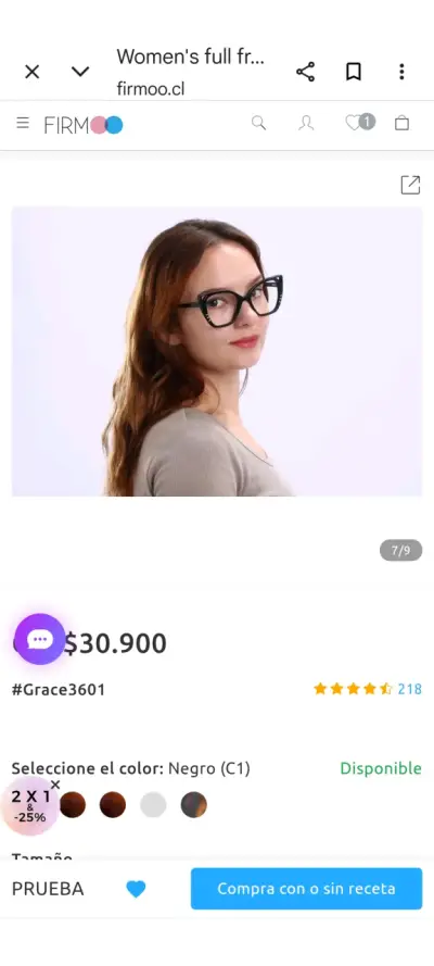 Anteojos ópticos Firmoo Grace3601 negros. Nuevos. - miniatura 4