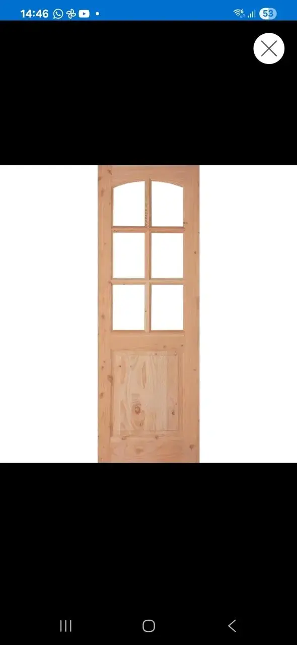 Puerta de madera con vidrio 200x70 cm - 2