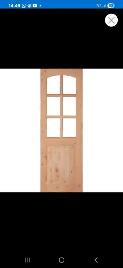 Puerta de madera con vidrio 200x70 cm - miniatura 2