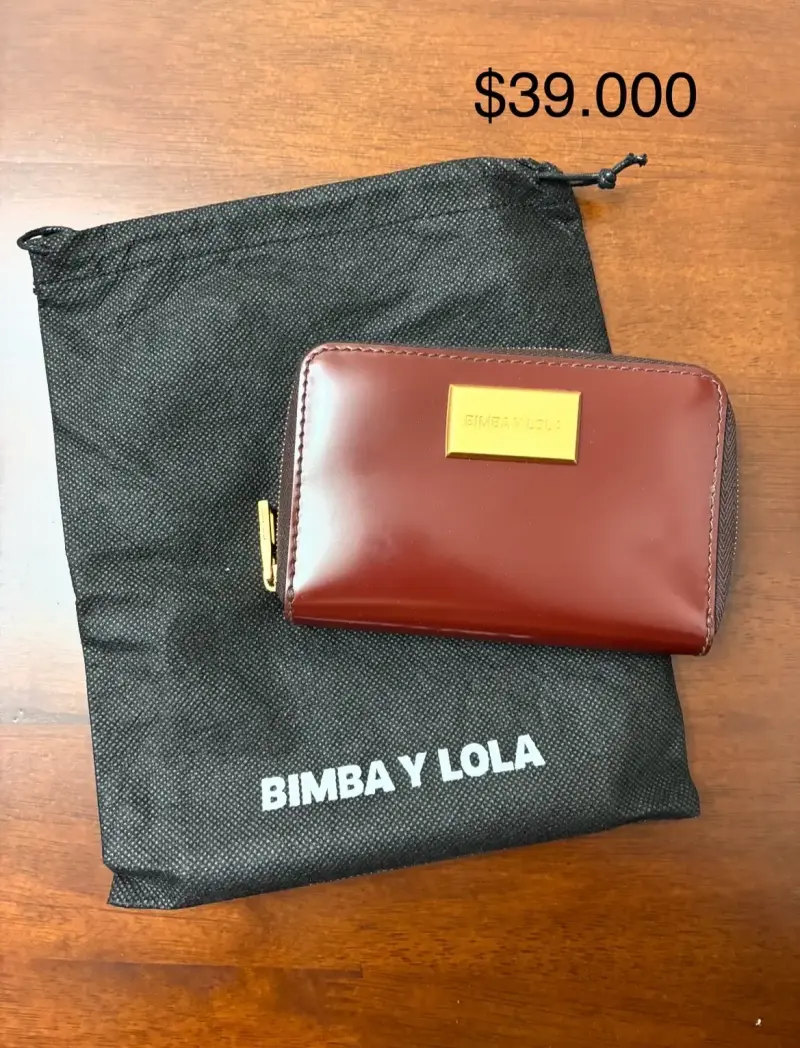 Billetera Bimba y Lola de cuero burdeos