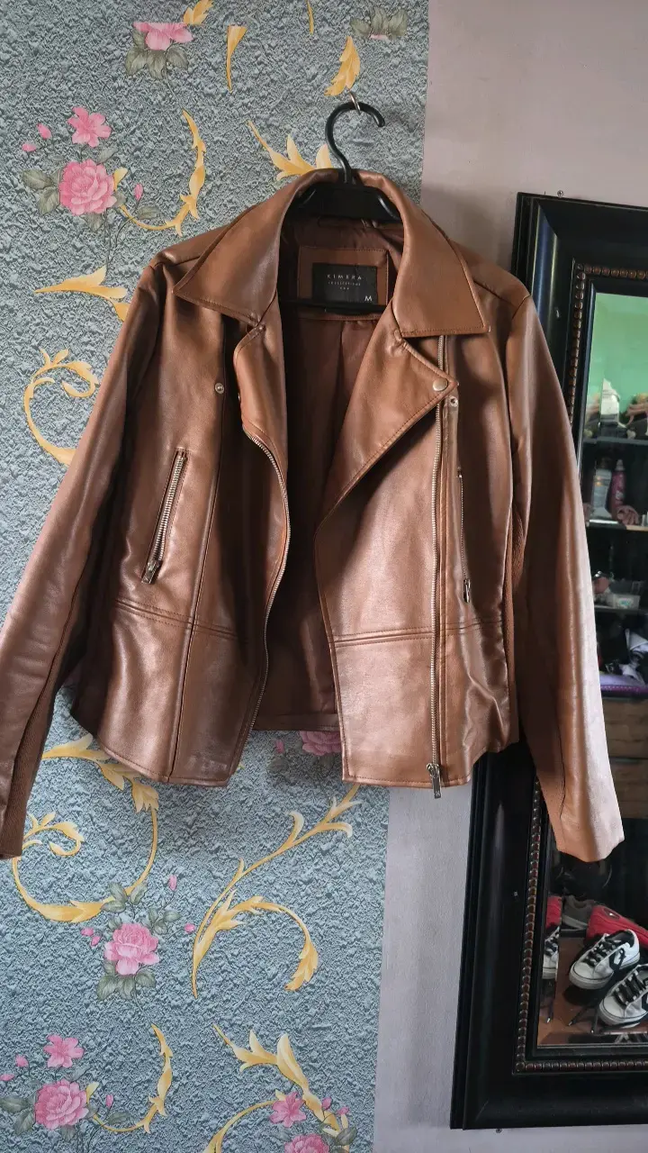 Chaqueta de cuero marrón Kimera - 1