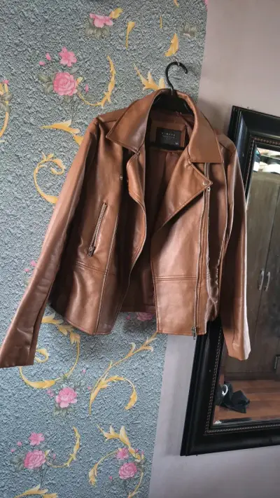 Chaqueta de cuero marrón Kimera - miniatura 2