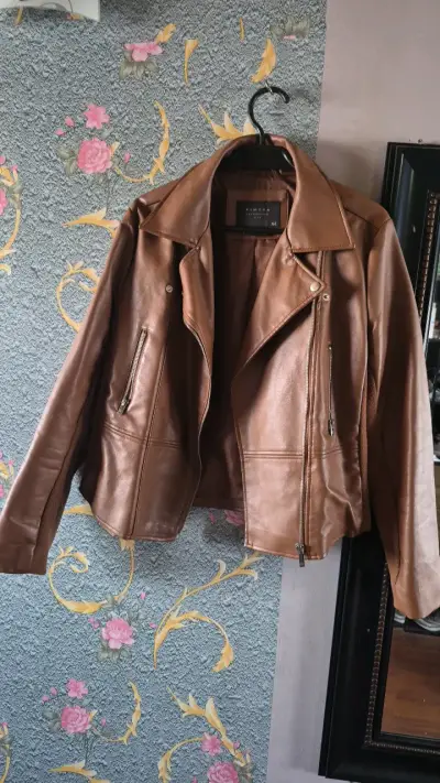 Chaqueta de cuero marrón Kimera - miniatura 3