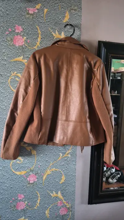 Chaqueta de cuero marrón Kimera - miniatura 5