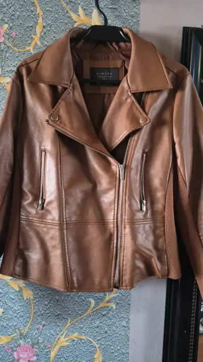 Chaqueta de cuero marrón Kimera - miniatura 6