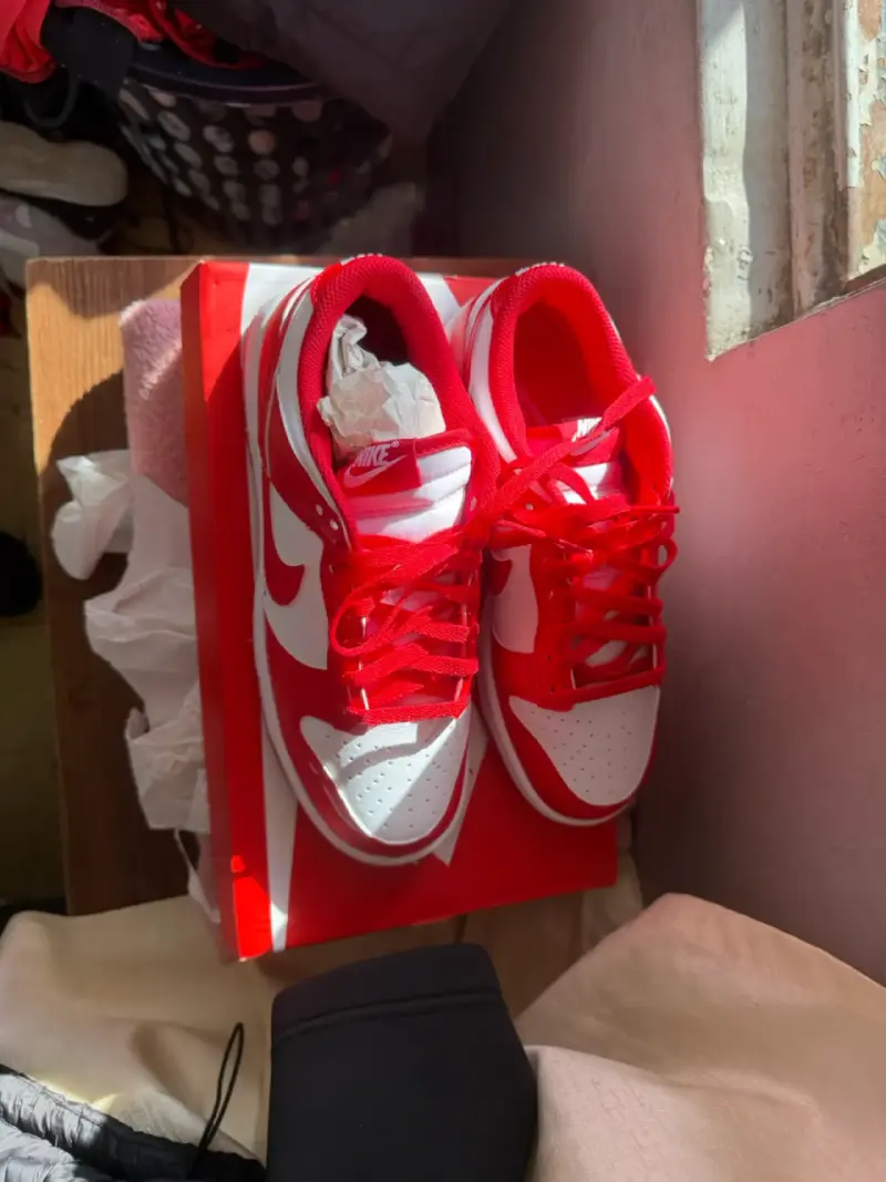 Zapatillas Nike Dunk Low rojas y blancas - 6