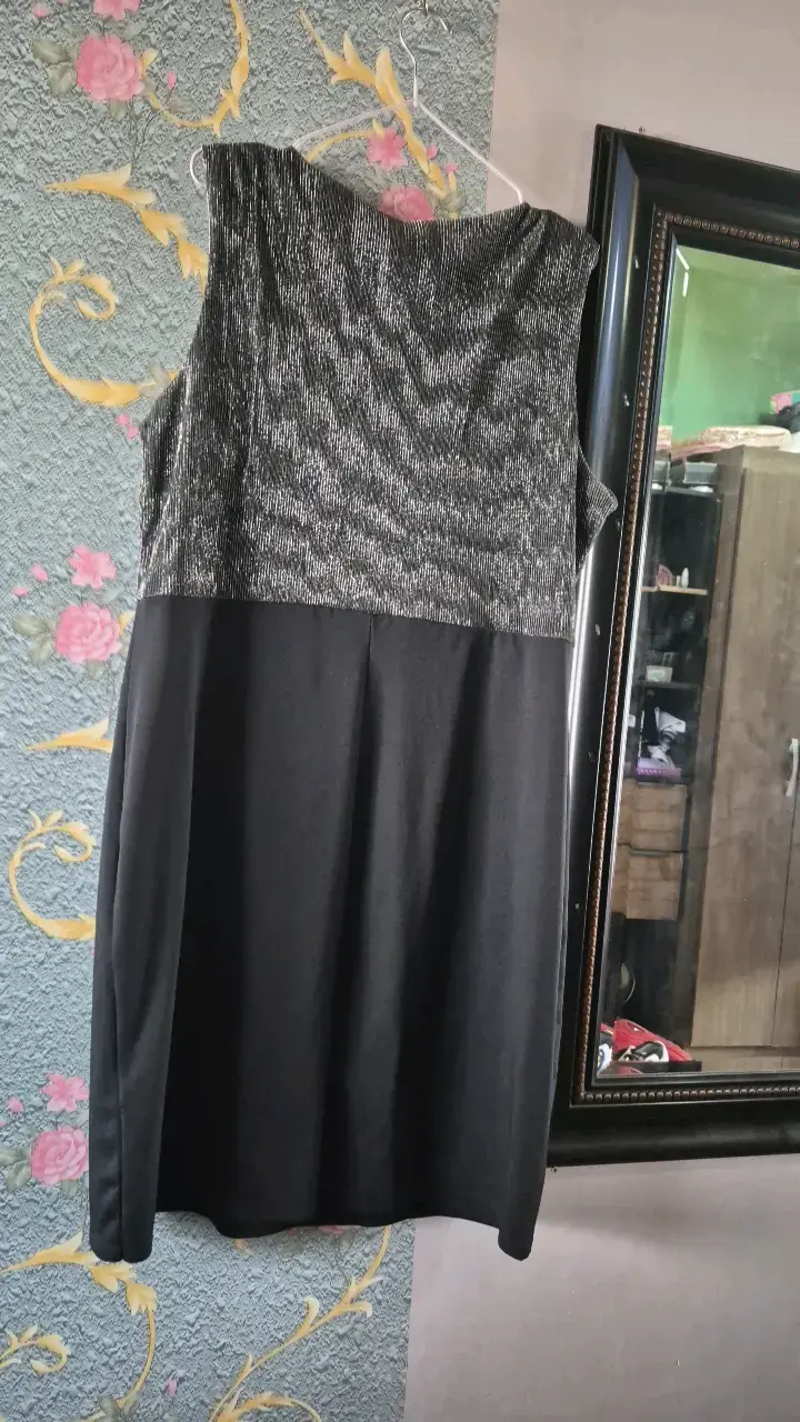 Vestido FashionSpark negro y plateado talla XL - 4