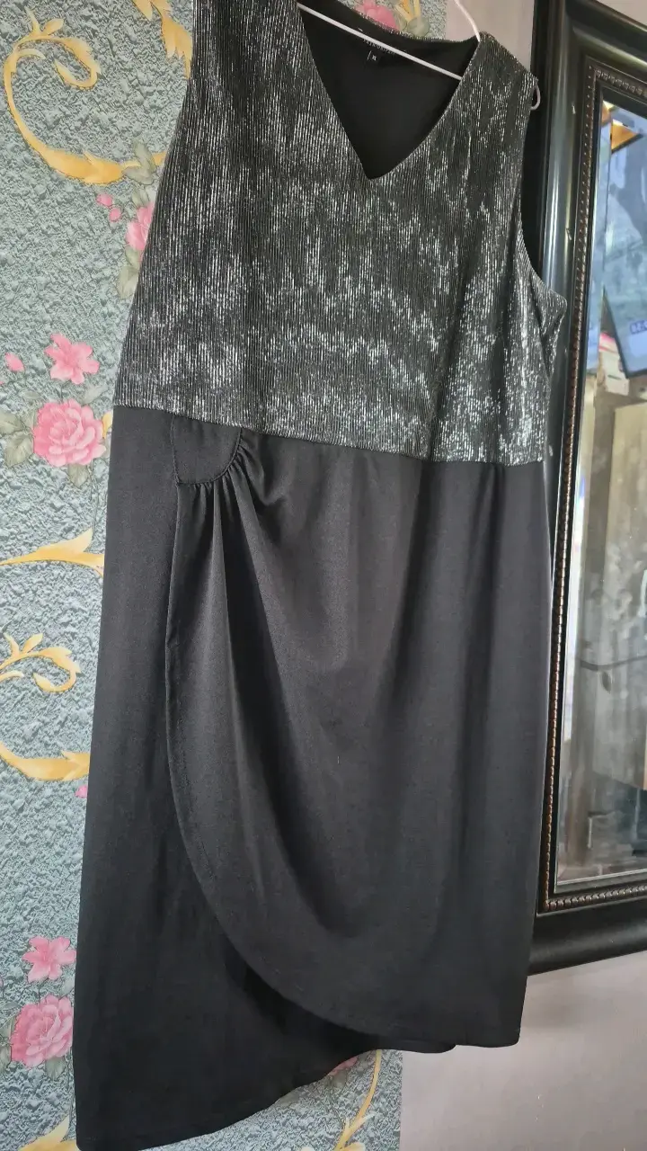 Vestido FashionSpark negro y plateado talla XL - 6