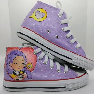 Zapatilla pintada a mano - miniatura 2