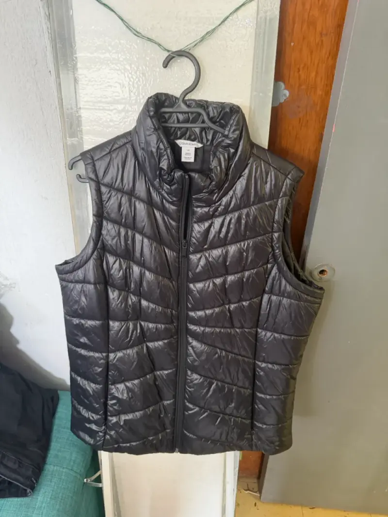Chaleco Acolchado Negro Calvin Klein Talla L