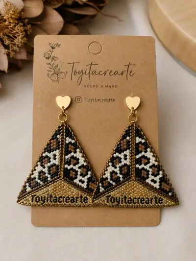 Aros artesanales de mostacillas Toyitacrearte - miniatura 2