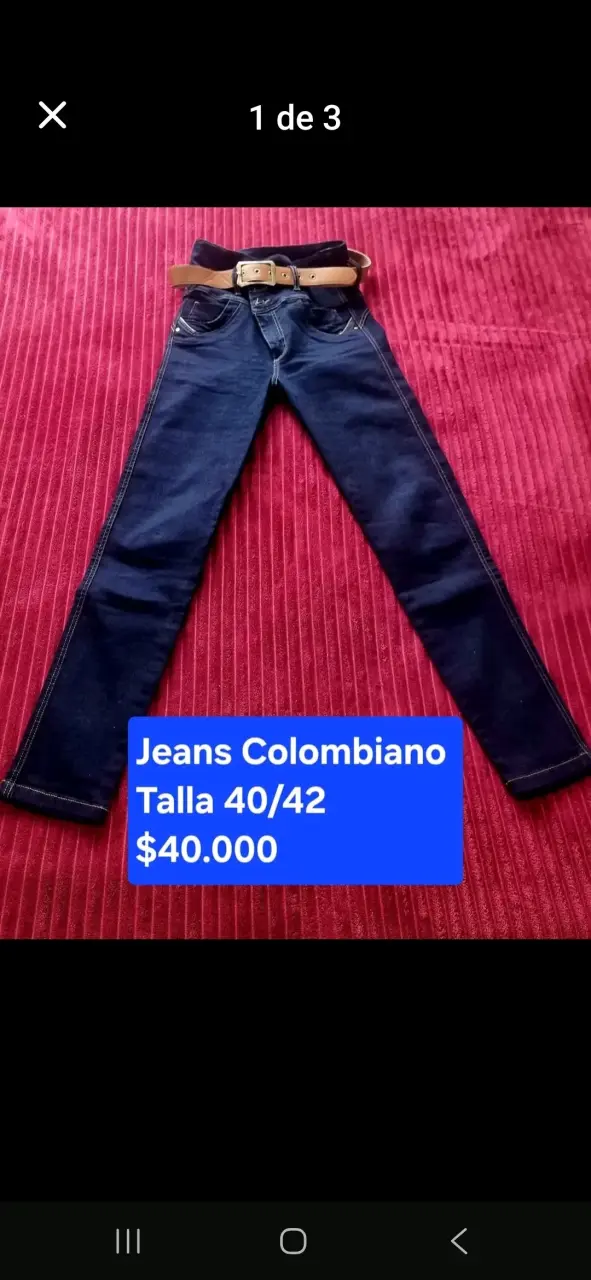 Jeans Colombianos Talla 40/42 Azul Oscuro - 1