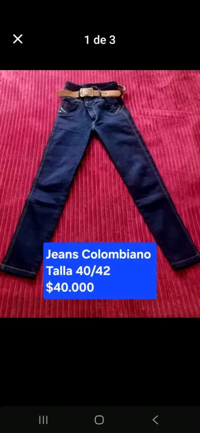 Jeans Colombianos Talla 40/42 Azul Oscuro - miniatura 1