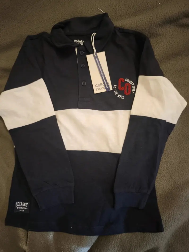 Polera Polo Niño Colloky Azul y Blanca - 3